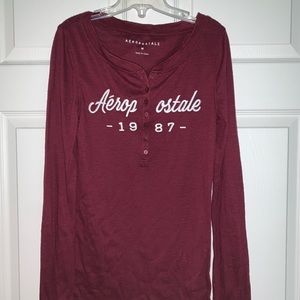 Aeropostale burgundy long sleeve tee